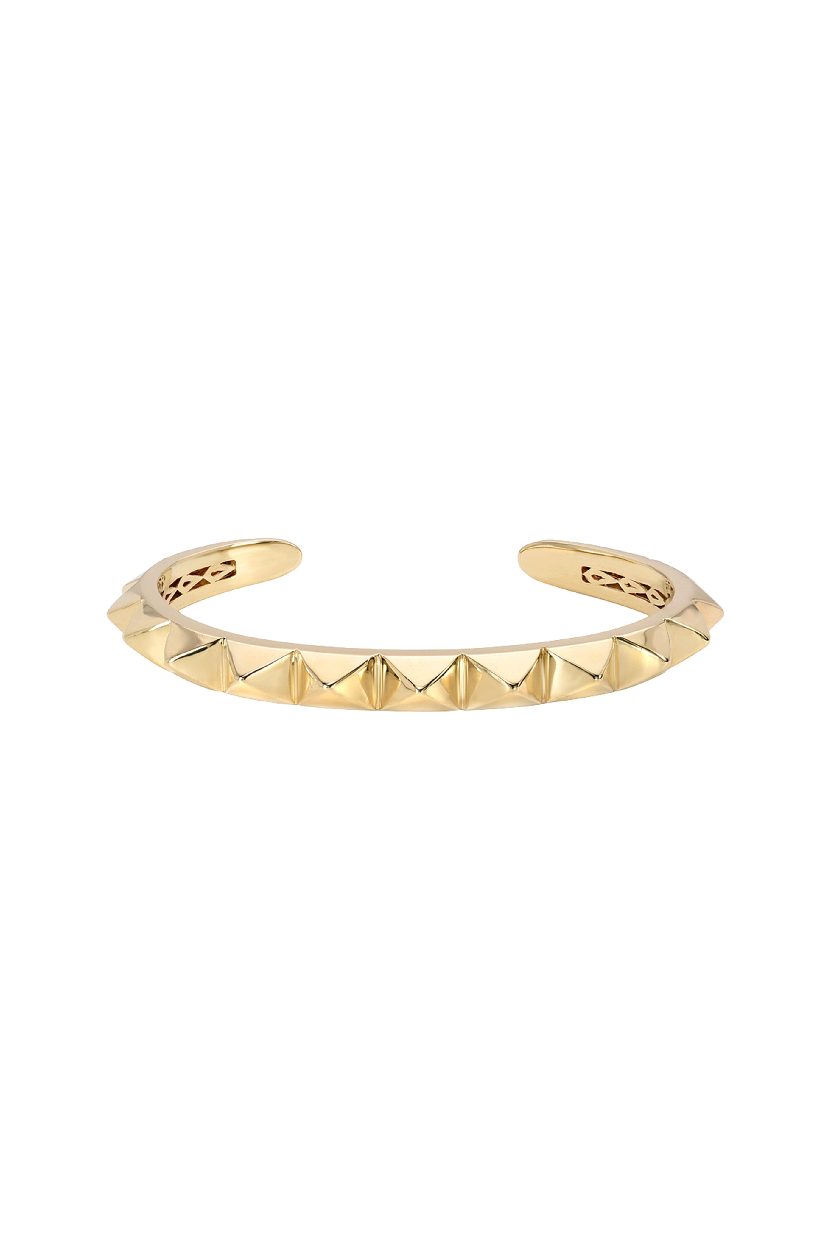 Dru - 14k Yellow Gold Pyramid Spike Cuff
