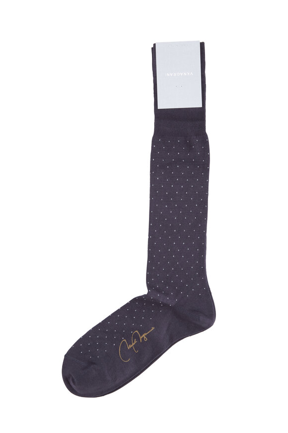 VKNagrani - Charcoal Gray Mini Dots Cotton Fancy Dress Socks