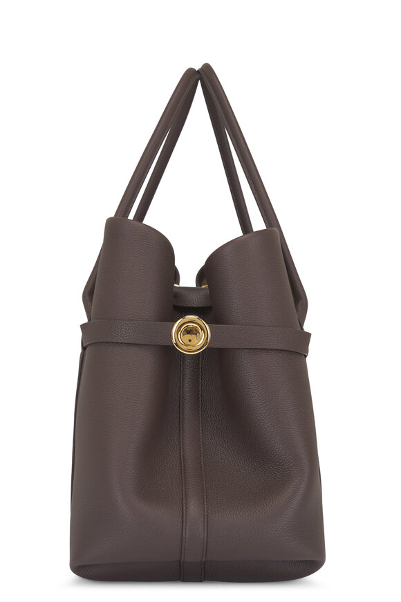 Loro Piana Large Dark Chocolate Locorice Shopper Bag - view 3