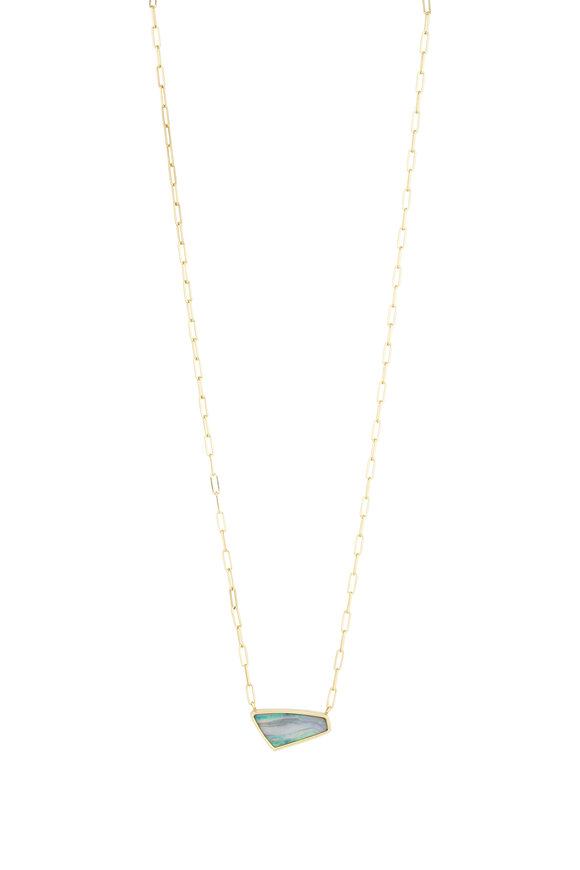 Lauren K 18k Yellow Gold Boulder Opal Necklace - view 1