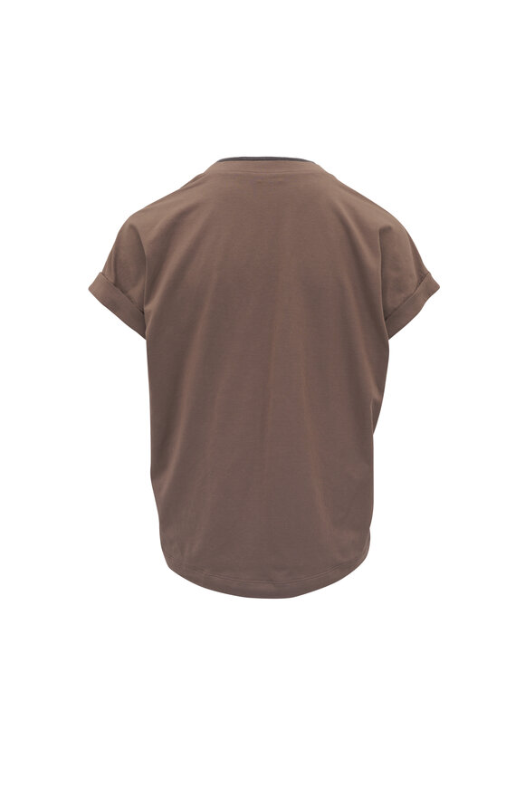 Brunello Cucinelli - Charcoal Lurex Cashmere Short Sleeve T