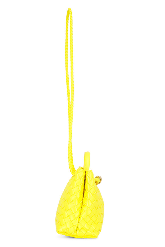 Bottega Veneta Small Andiamo Sulfur Intrecciato Leather Bag - view 4