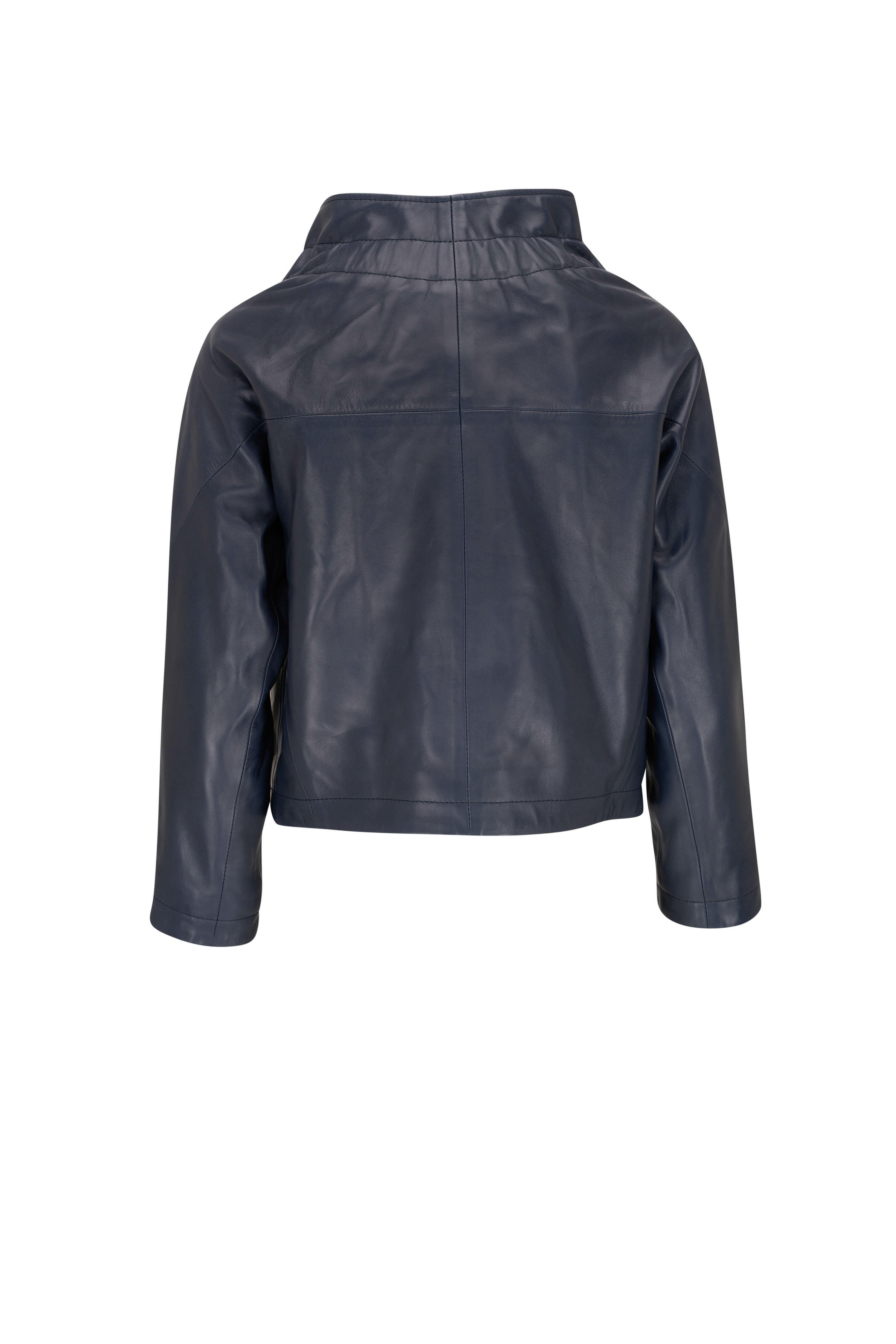 KZ_K Studio - Avinguda Cinch Navy Leather Jacket
