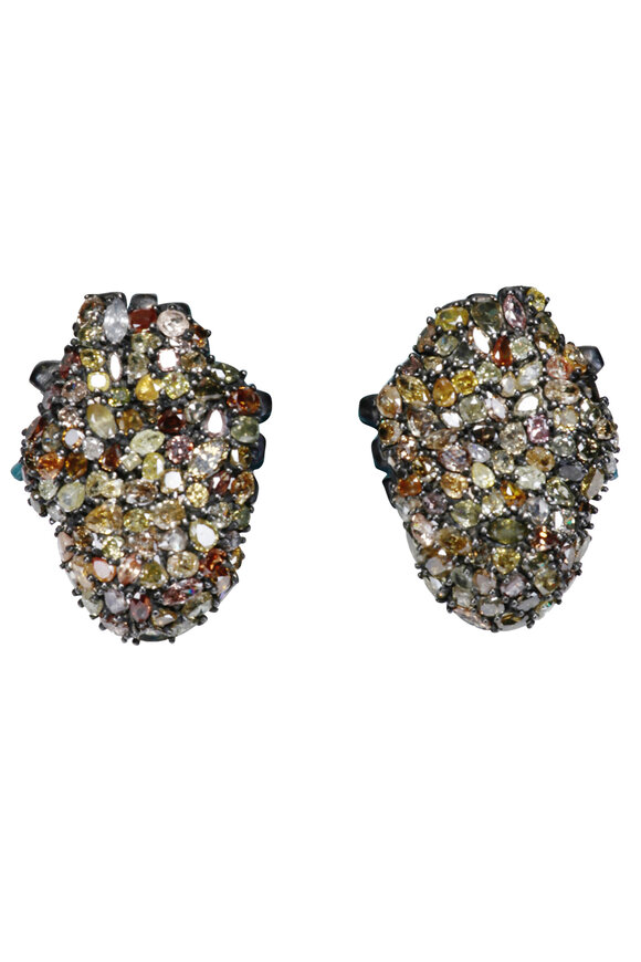 Michael Tracy Diamond Anatomical Heart Earrings