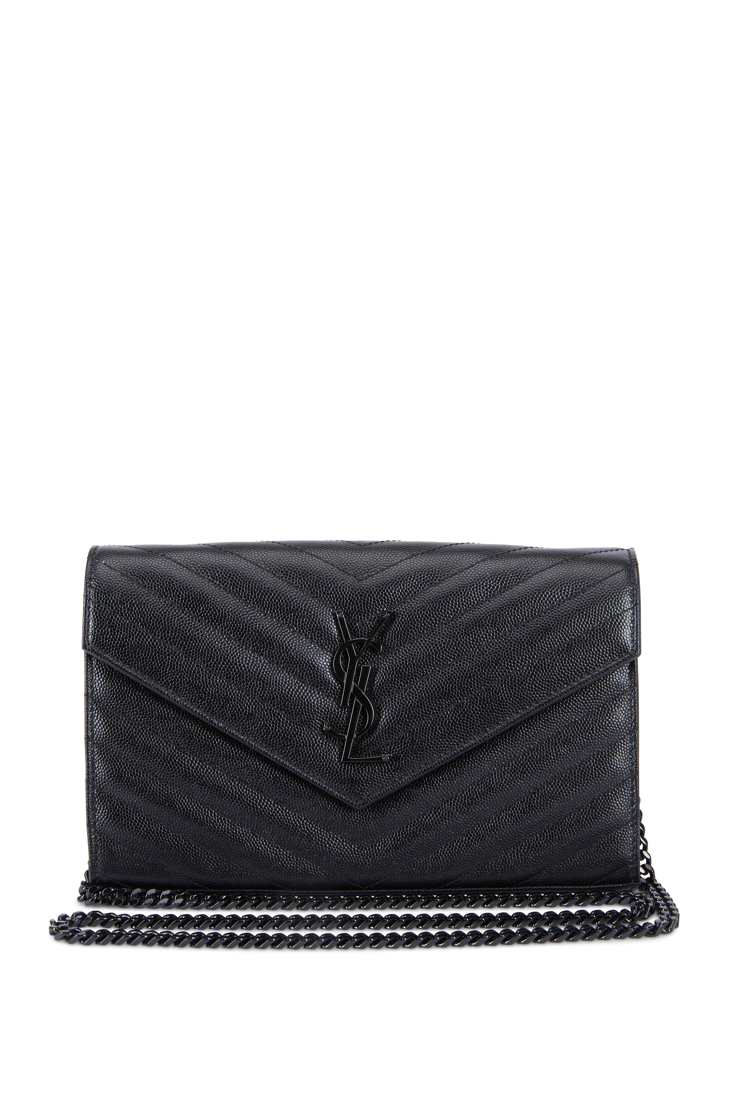 Saint Laurent - Monogram Matelassé Leather Chain Wallet