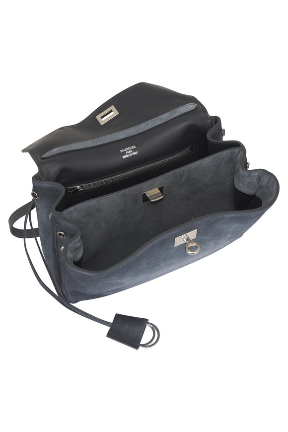 Balenciaga Small Rodeo Storm Gray Suede Top Handle Bag - view 5
