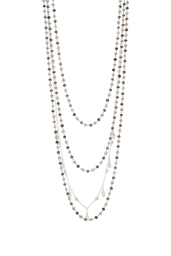 Kai Linz Gray, Brown & Black Diamond Bead Necklace