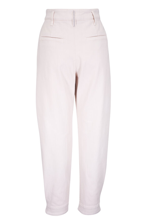 Brunello Cucinelli - Baggy Sartorial Cream Monili Detail Pant