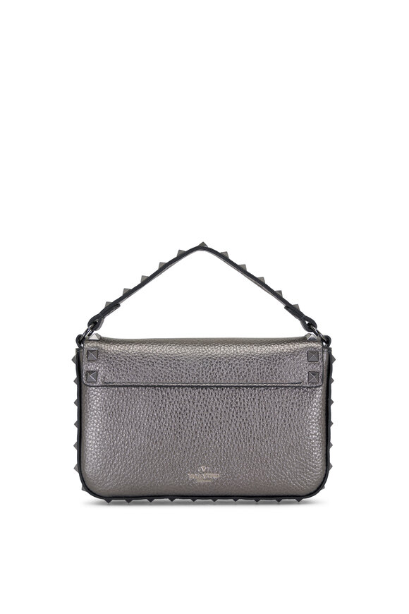 Valentino Garavani - Anthracite Metallic Rockstud Mini Leather Bag