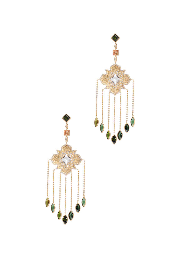 Coomi Green Tourmaline Fringe Earrings