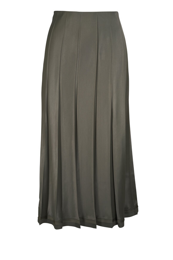 Vince Pine Grove Raw-Edge Satin Skirt - view 1