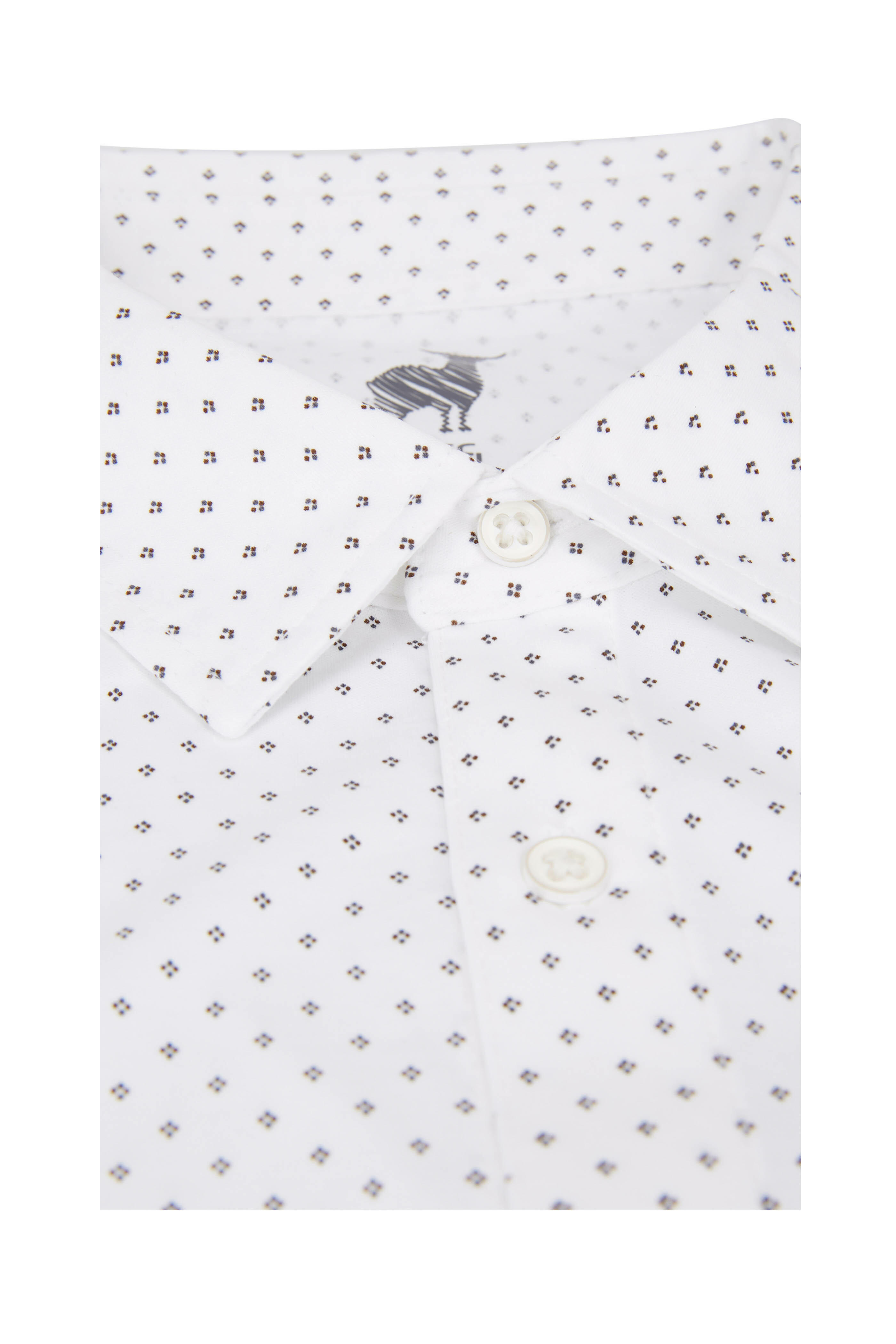 Raffi - White Geometric Sport Shirt | Mitchell Stores