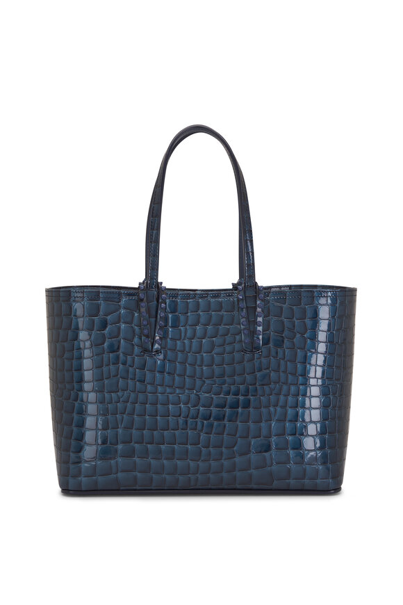 Christian Louboutin - Cabara Denim Blue Embossed Leather Tote