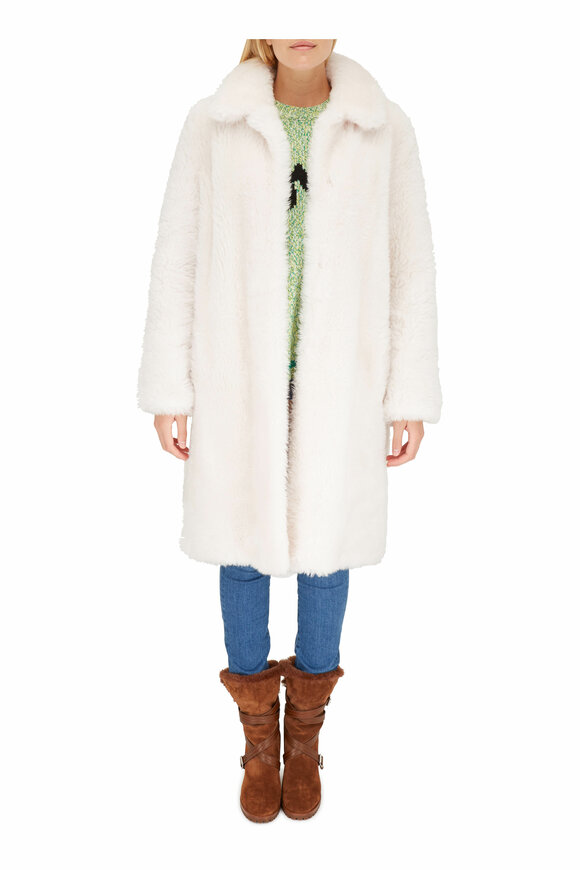 Yves Salomon - Ivory Lambswool Coat