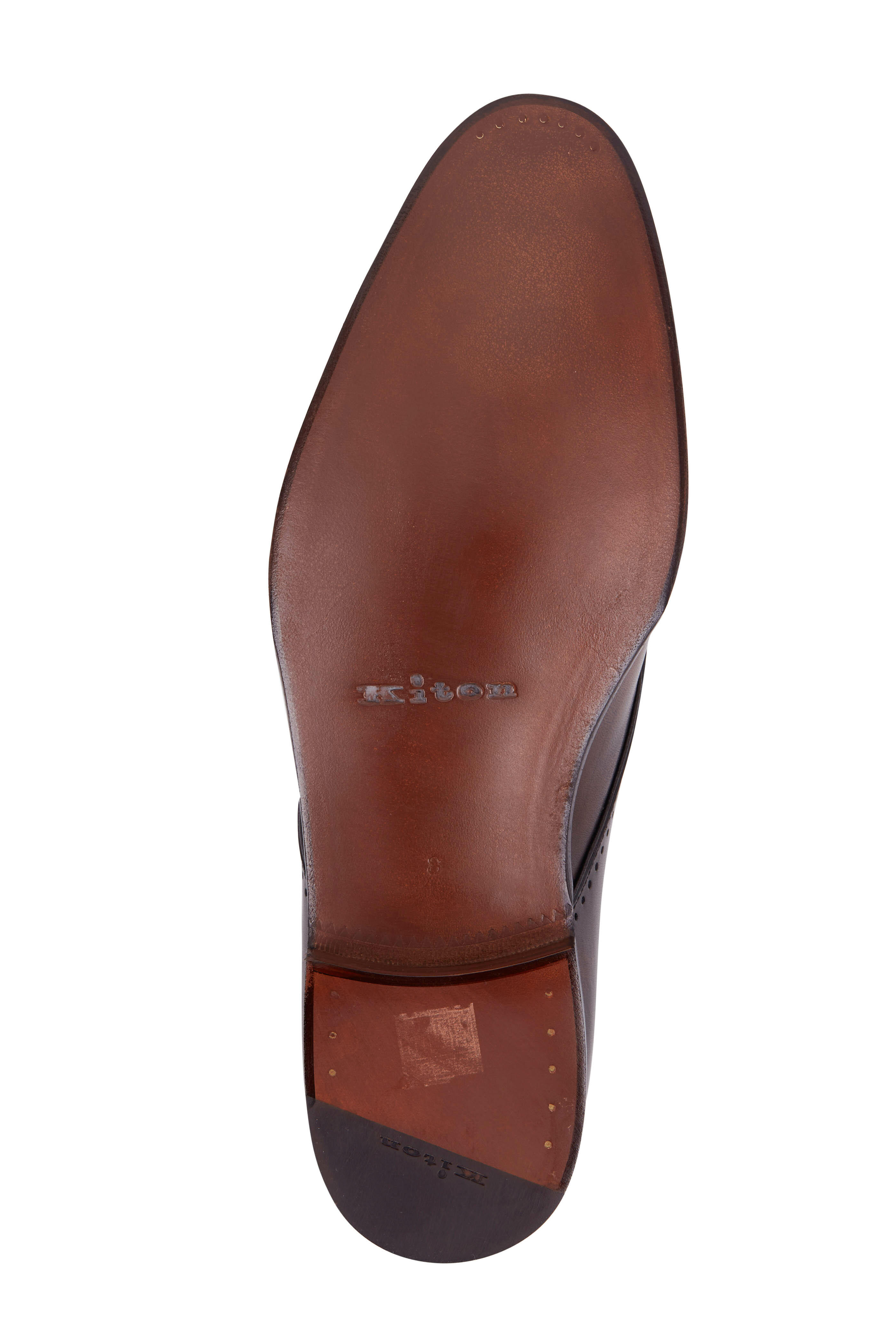 Kiton - Brown Leather Single Monk Strap Shoe | Mitchell Stores