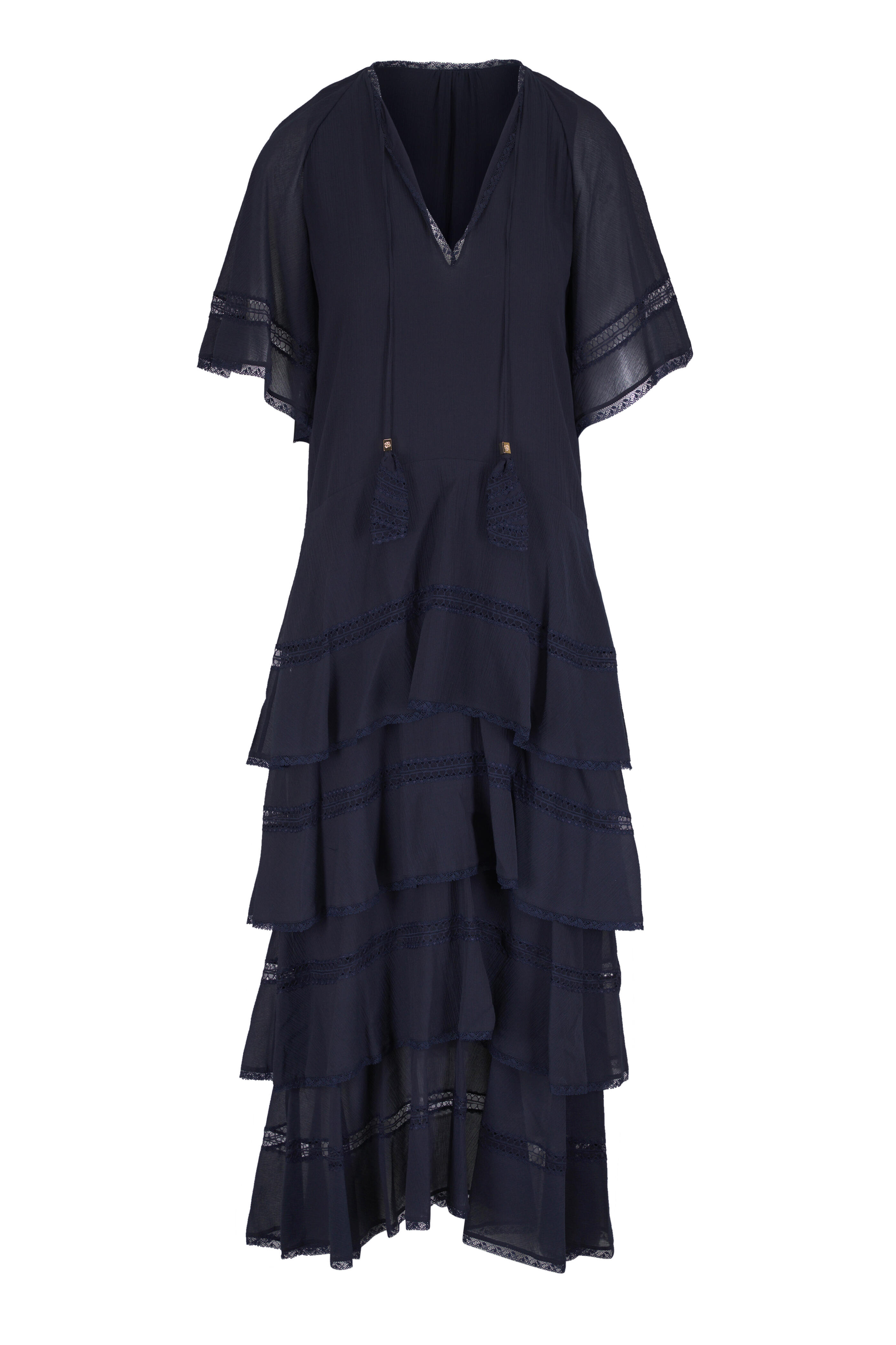 Dorothee Schumacher - Dreamful Volumes Dark Navy Cotton & Silk Dress - view 1