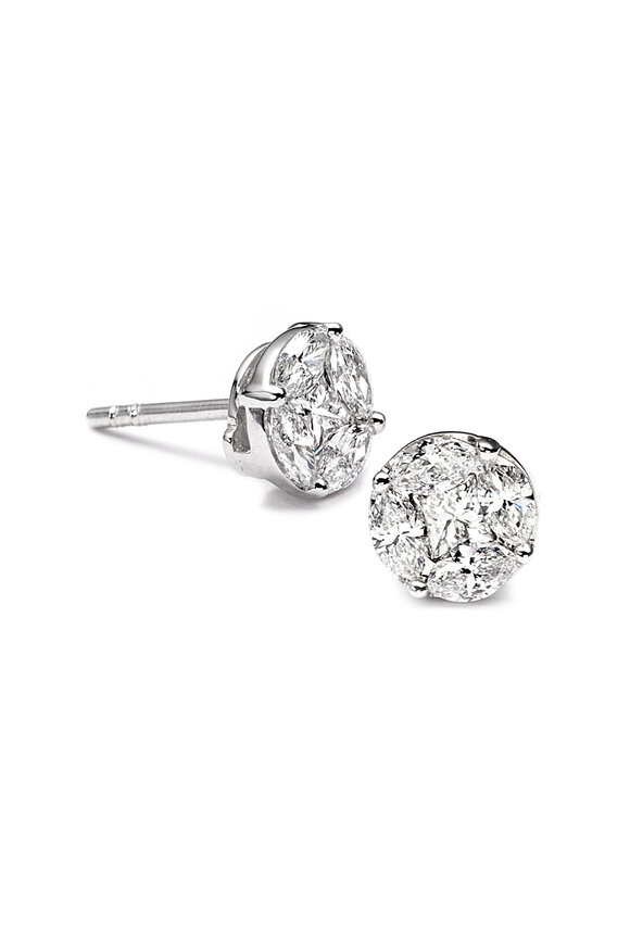 Nam Cho Invisible Round Diamond Studs