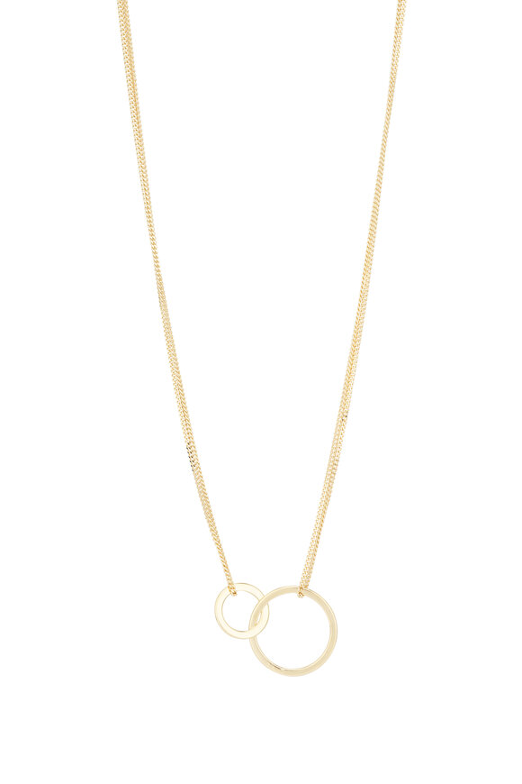 Cristina V. Petite Double Bubble Gold Necklace - view 1
