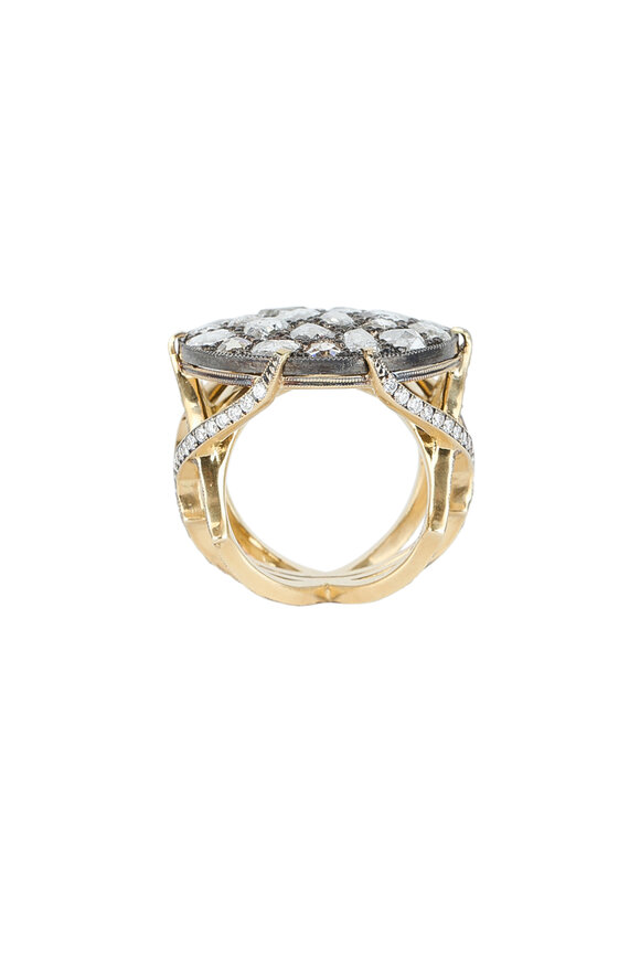 Sylva & Cie - 18K Yellow Gold & Silver Ten Table Spider Ring