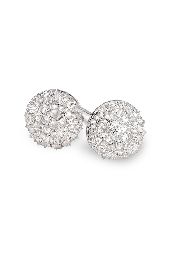 Nam Cho 18k White Gold Diamond Spike Earring Stud - view 1
