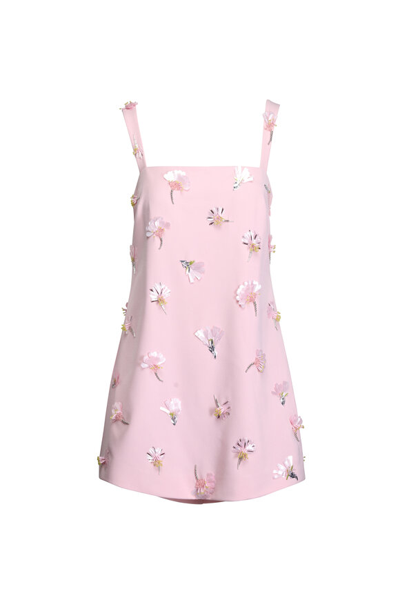 Simkhai Ella Pink Embellished Crepe Mini Dress - view 1