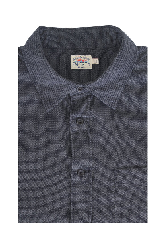 Faherty Brand Timberline Mineral Gray Brushed Twill Shirt - view 1