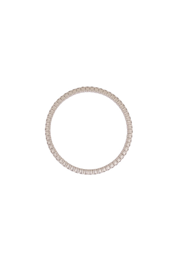 ZYDO 18k White Gold Medium Single Row Stretch Bracelet - view 4