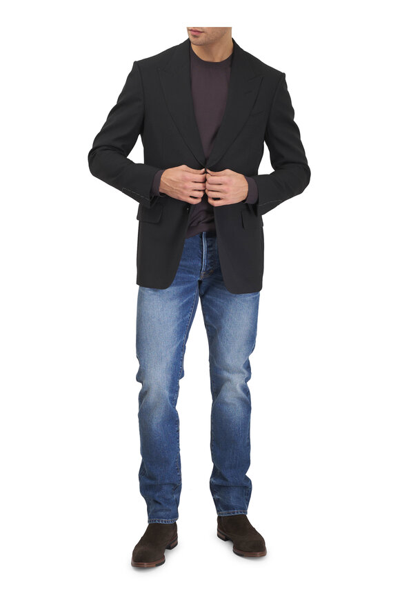 Tom Ford Asphalt Silk Crewneck Pullover Sweater - view 2