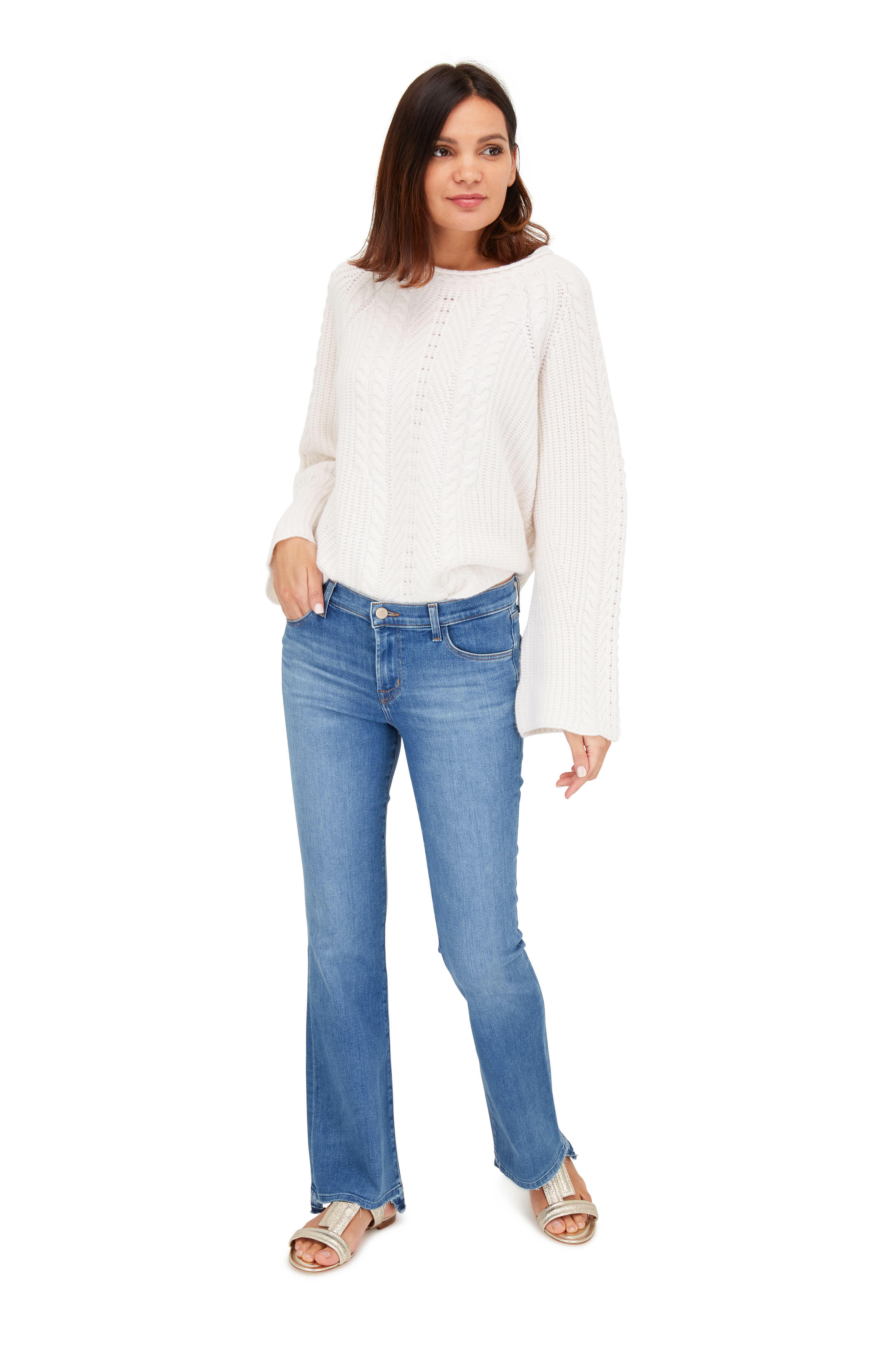 Tod's - Metallic Gold Leather Double-Band Flat Sandal