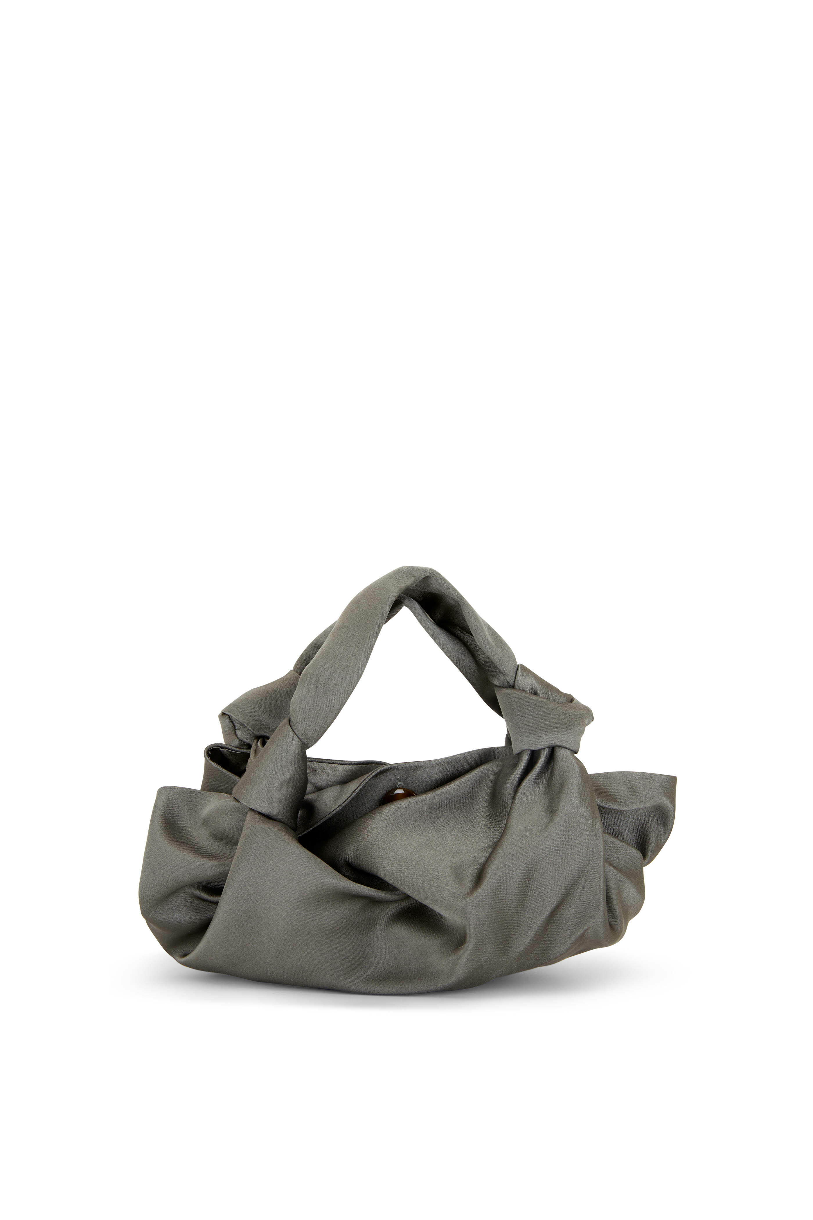 The Row - Ascot Two Pale Sage Satin Knot Evening Bag