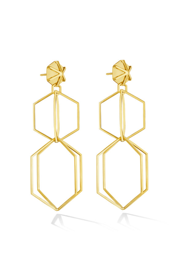 Cadar 18k Yellow B Gold Home Drop Earrings