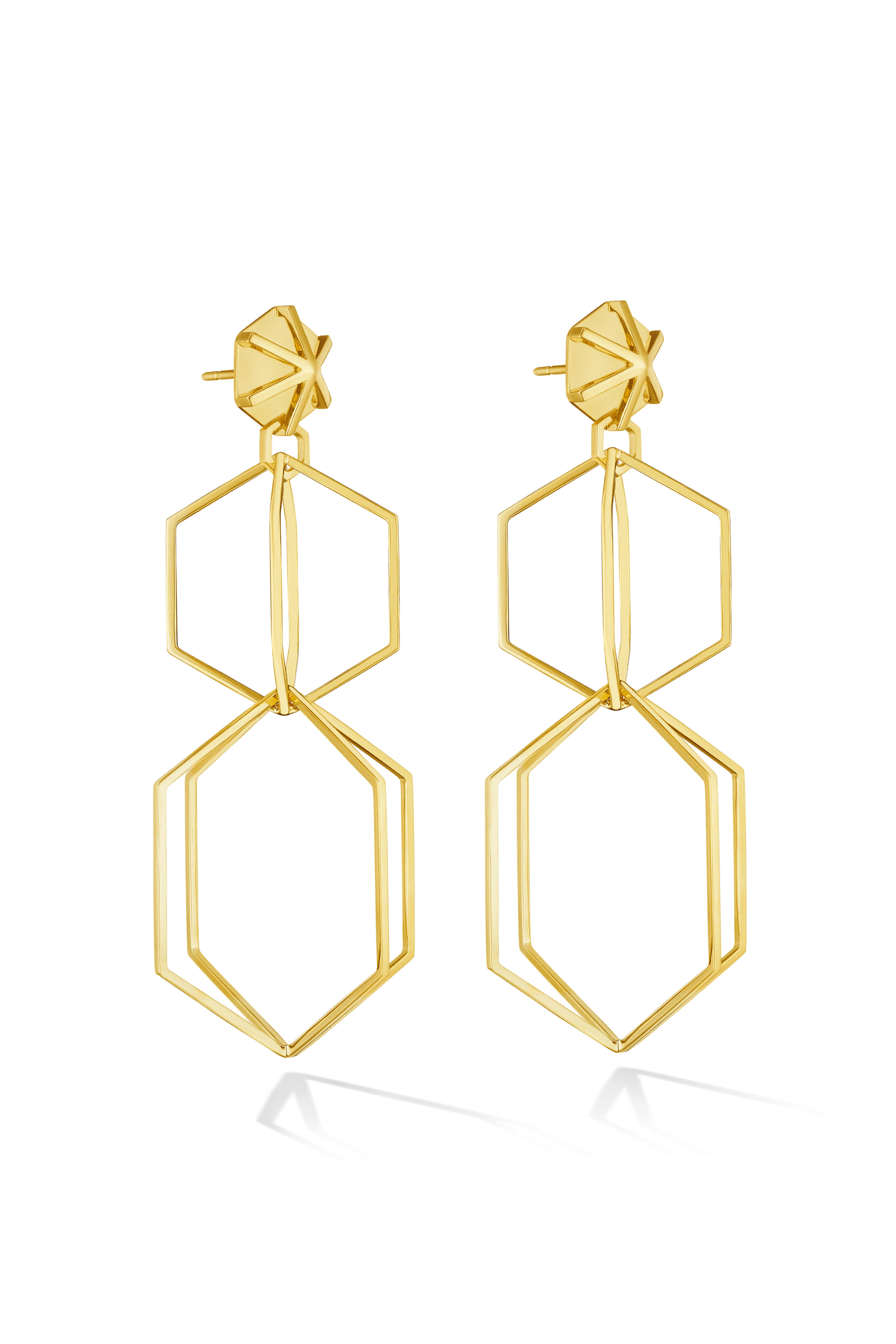 Cadar - 18k Yellow B Gold Home Drop Earrings