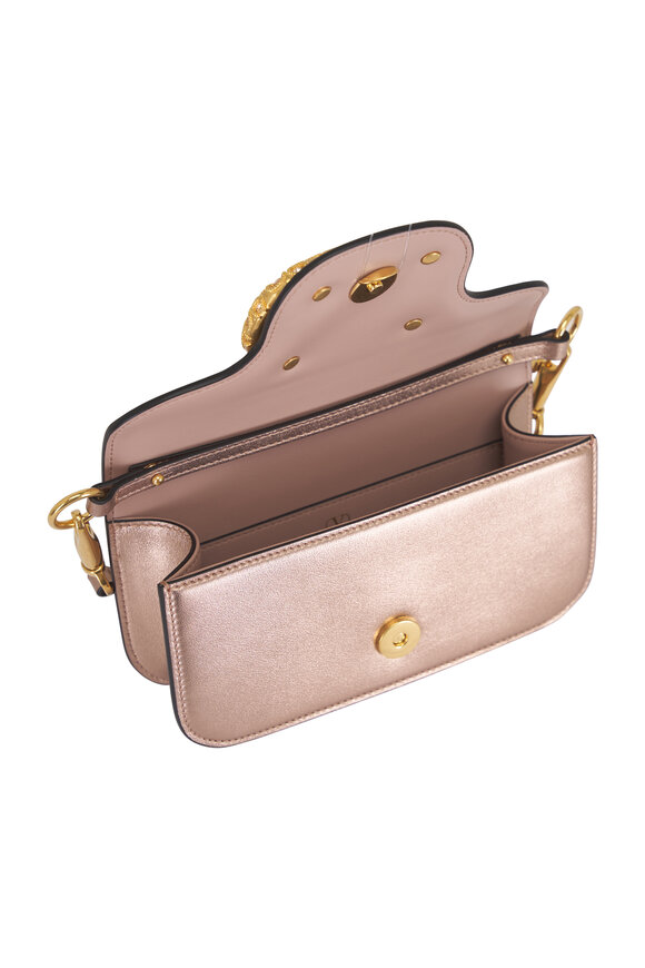 Valentino Garavani Small Loco Rose Cannelle Leather Shoulder Bag - view 6