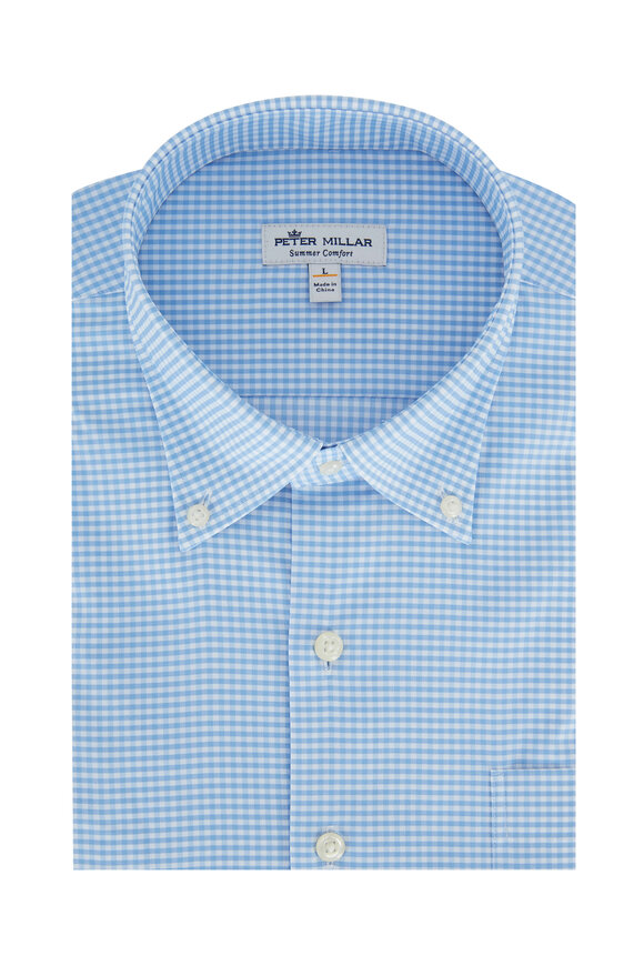 Peter Millar - Light Blue Gingham Sport Shirt