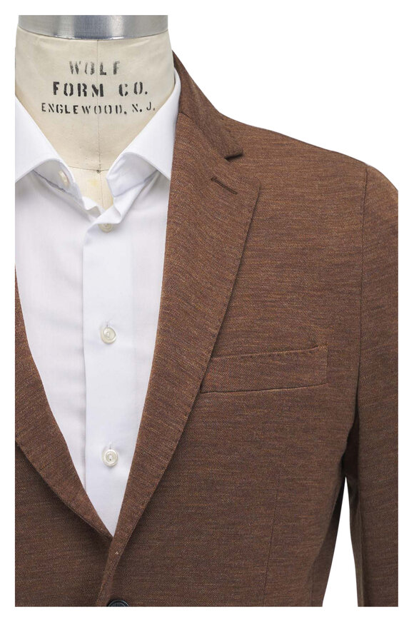 Maurizio Baldassari Rust Knit Wool Jersey Sportcoat