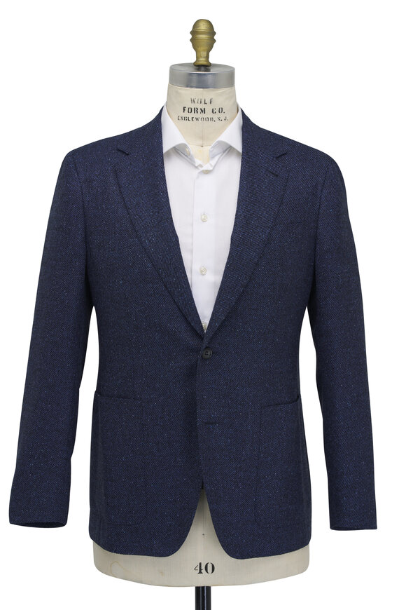 Canali - Navy Donegal Plaid Sportcoat