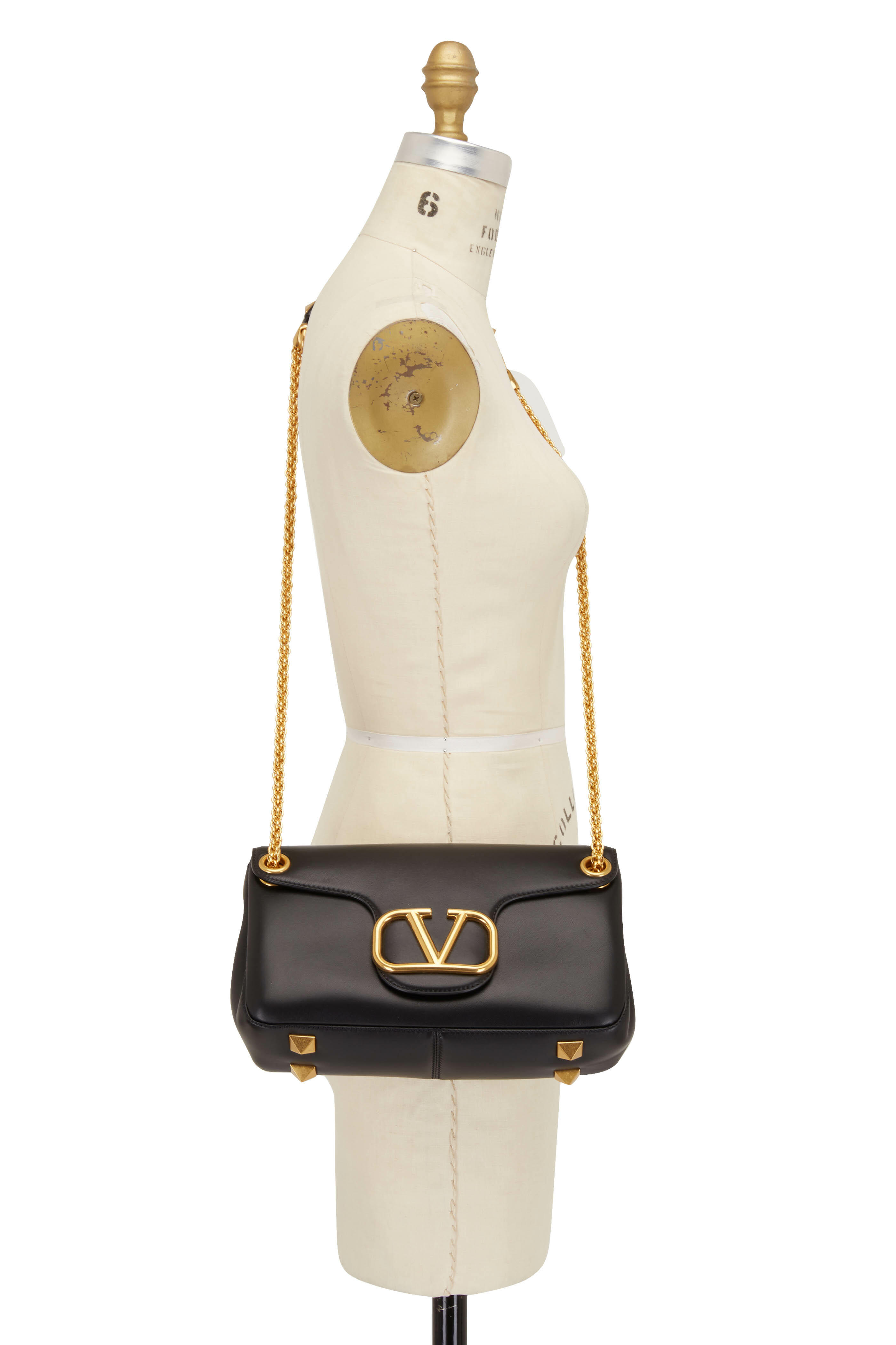 VLOGO Chain Shoulder Bag, Used & Preloved Valentino Shoulder Bag, LXR  Canada, Black