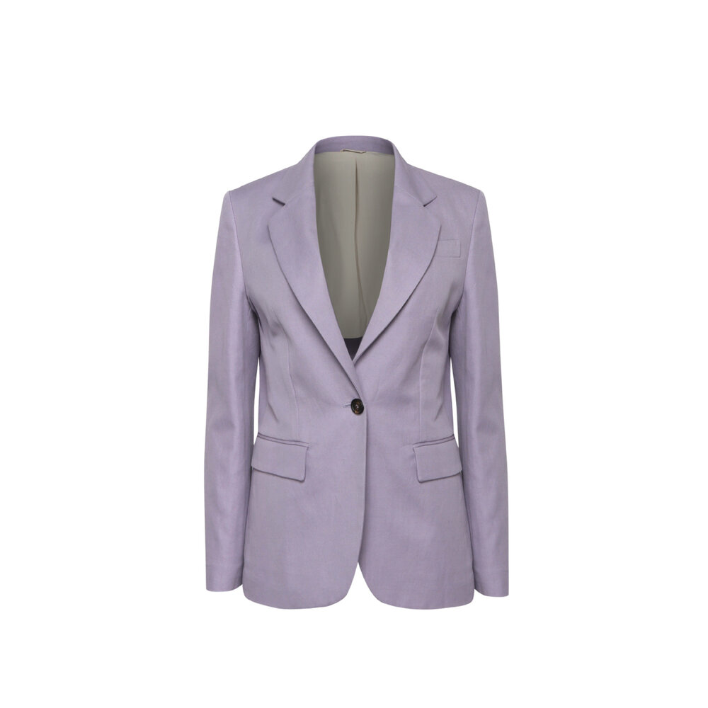 Brunello cucinelli パッチポケット付きカシミア ブレザー Brunello Cucinelli - Purple Single Button Blazer
