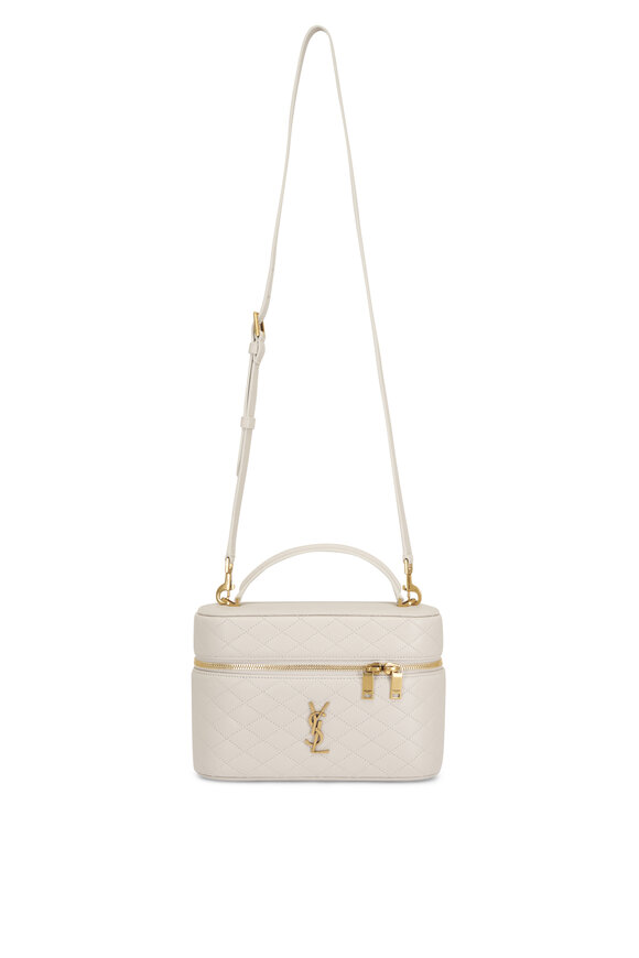 Saint Laurent Large Vanity White Quilted Leather Bag