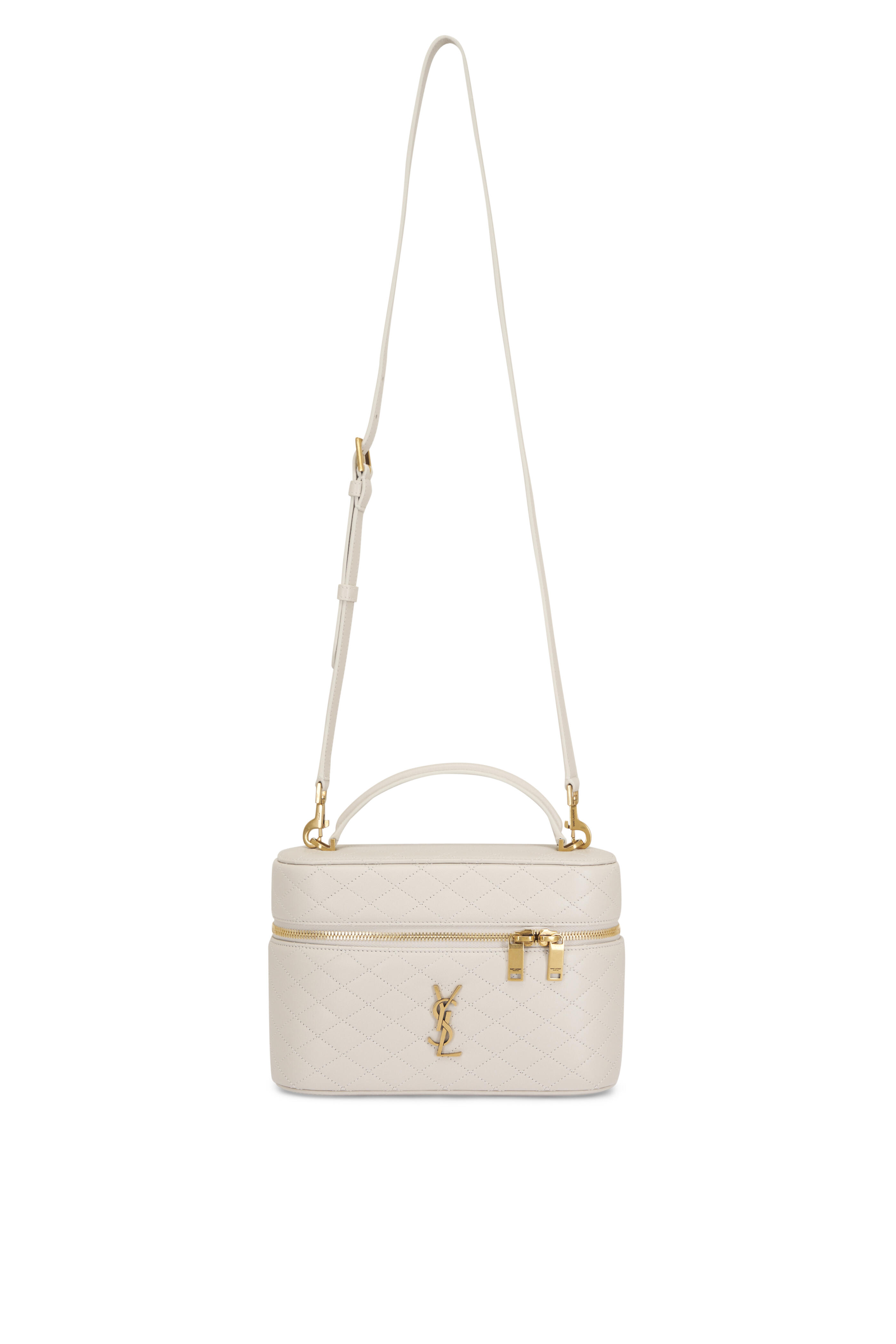 Saint Laurent - Large Vanity White Quilted Leather Bag