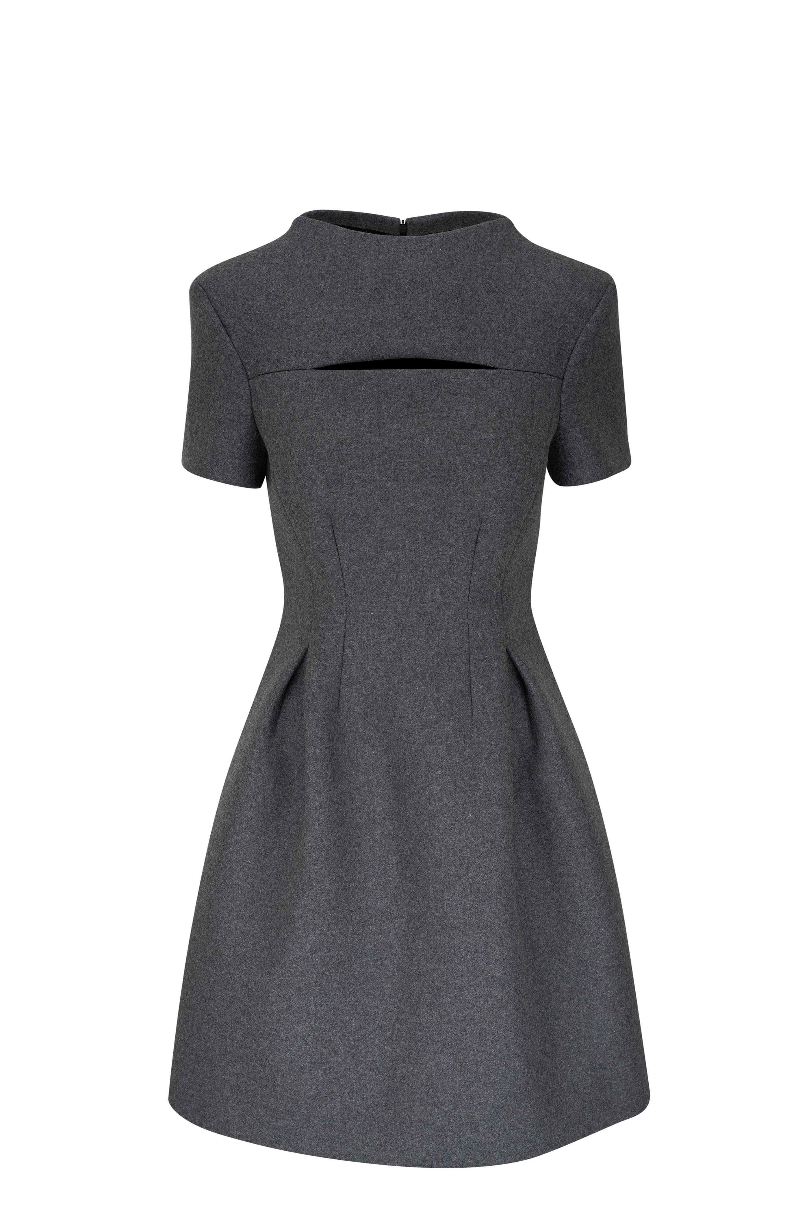 Dorothee Schumacher - Charcoal Gray Wool Flannel Cut-Out Mini Dress