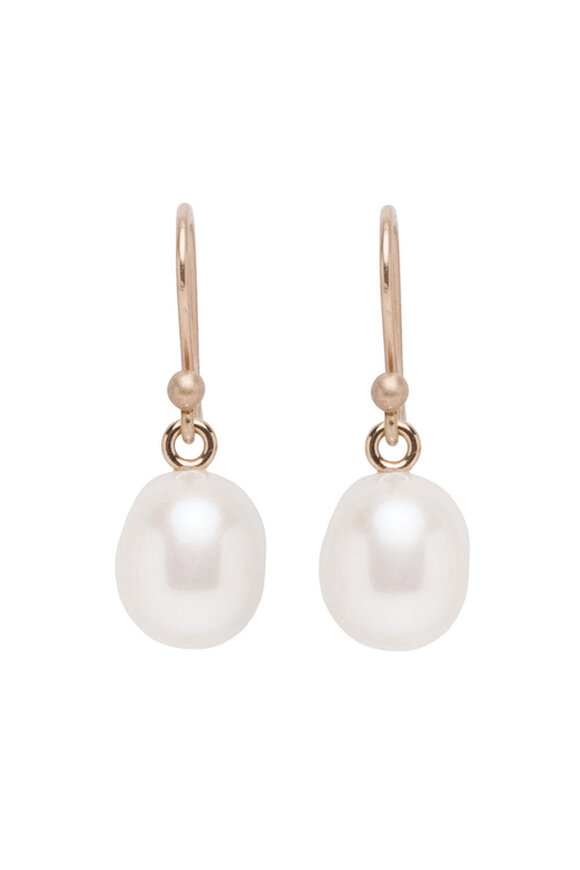 Ted Muehling Small White Pearl Earrings