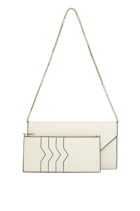 Valextra - Iside Continental Pergamena White Chain Purse