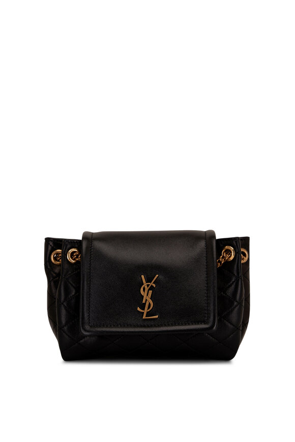 Saint Laurent Mini Nolita Black Leather Crossbody Bag 