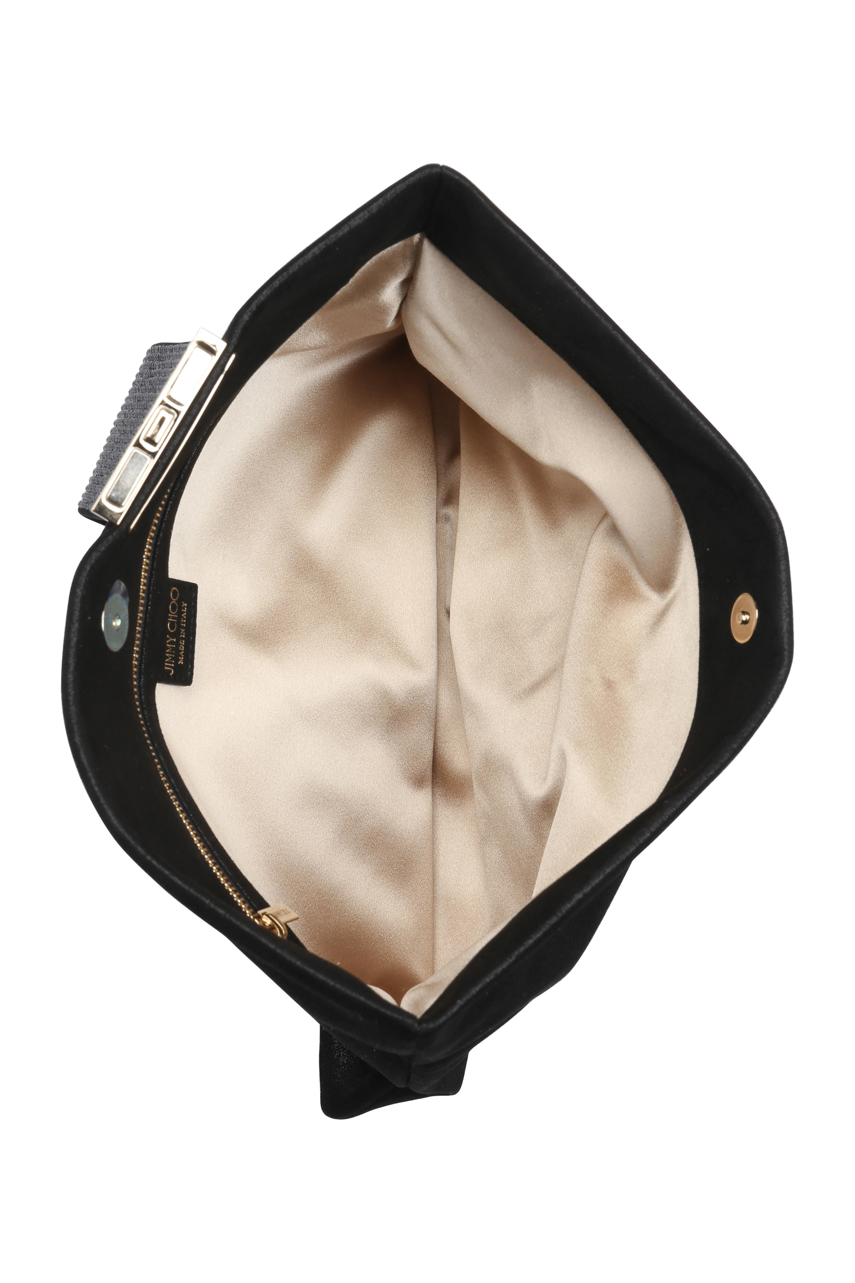 Jimmy Choo - Chandra Black Shimmer Suede Crystal Clutch