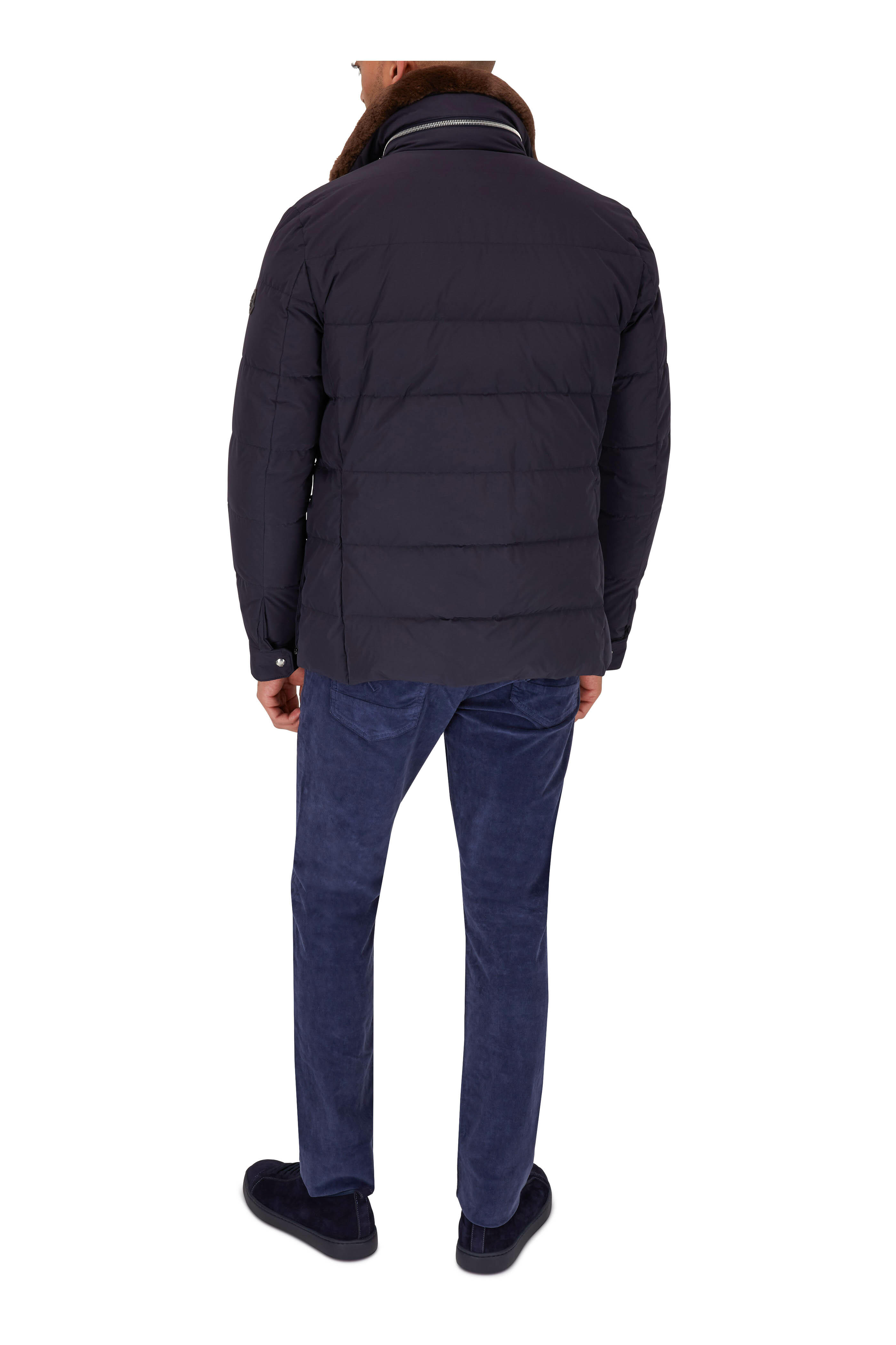 Santoni - Mantis Navy Blue Suede Elasticized Lace Sneaker