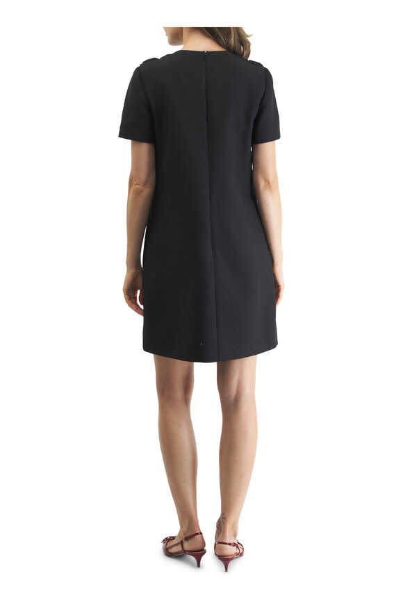 Valentino - Black Butterfly Cutout Wool Mini Dress