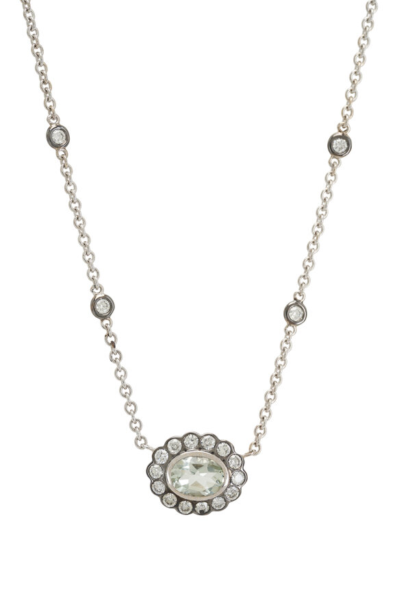 Marlo Laz - Single Alexandra Aquamarine Necklace