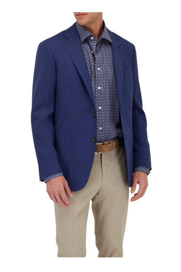 Eton - Blue Medallion Print Dress Shirt