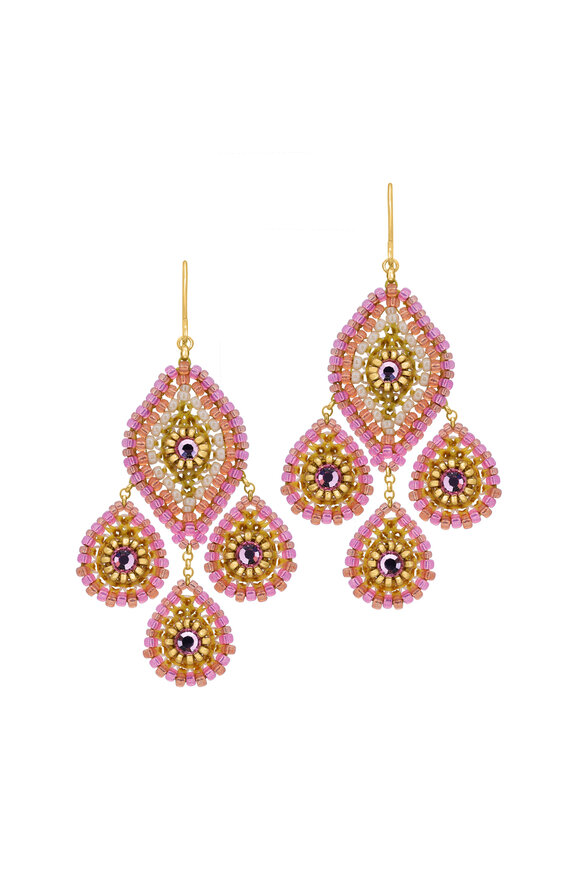 Miguel Ases Red Mix Chandelier Earring